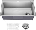 KRAUS Fairlane 33-inch Drop In Single Bowl Stainless Steel Sink