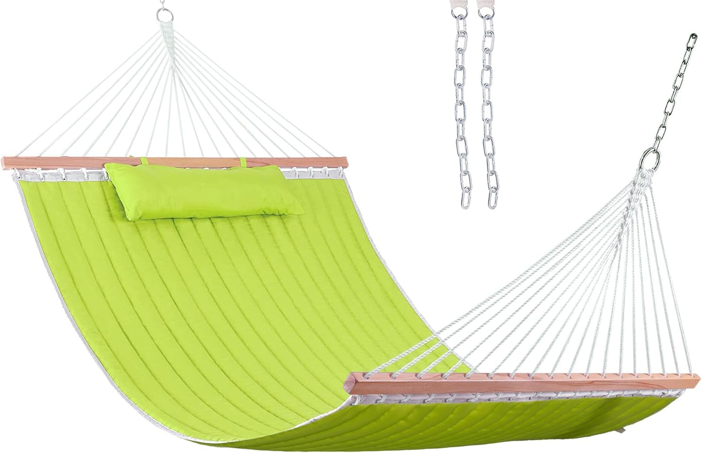 Lazy Daze Quilted Fabric Double Hammock for Two Person Relaxation