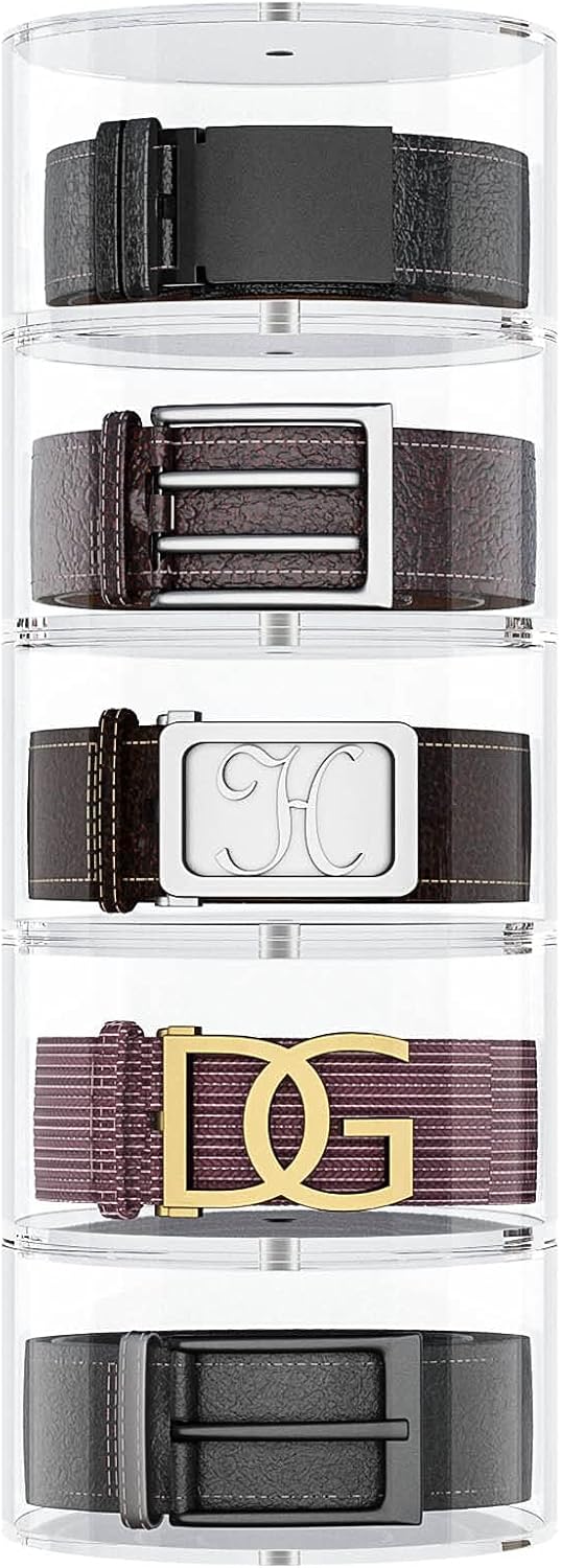 NIUBEE 5-Layer Acrylic Belt Organizer for Jewelry and Accessories