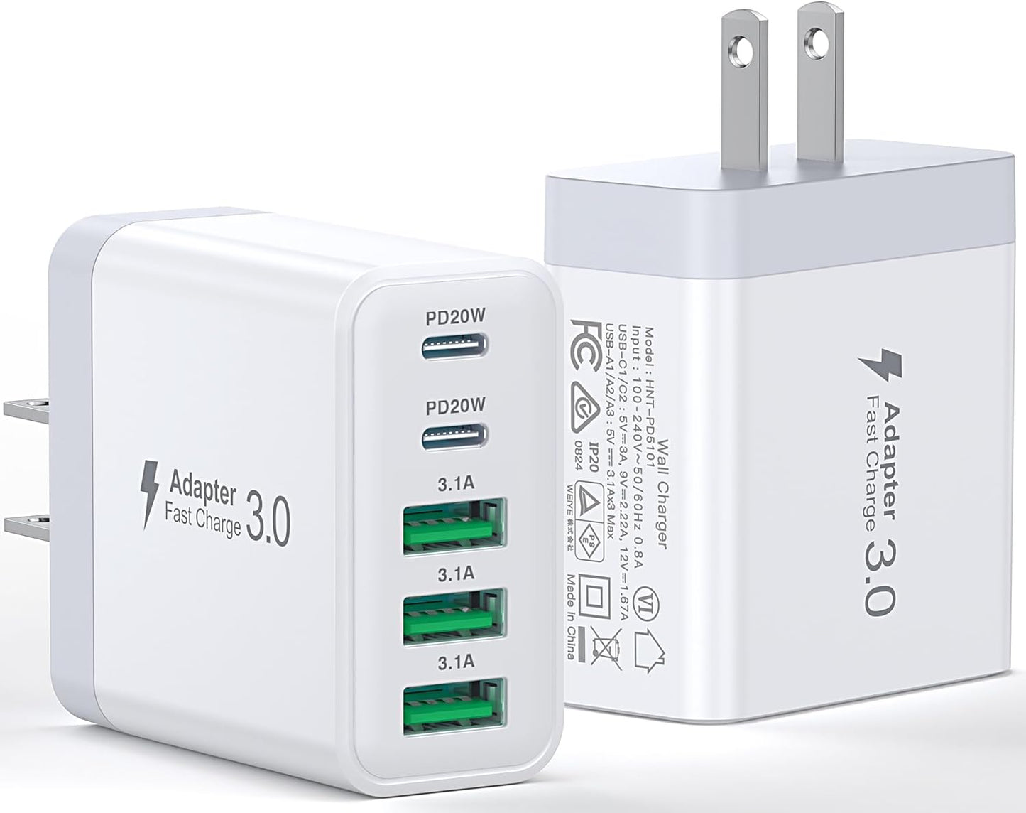 Fast 50W USB C Charger [2-Pack] for iPhone & Tablets