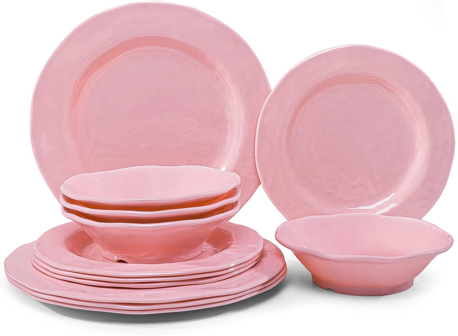 LEHAHA Pink Dishes Melamine Dinnerware Set for Every Occasion