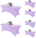 Fokitut Spandex Table Cover for 6 ft Table - Lavender fitted stretch