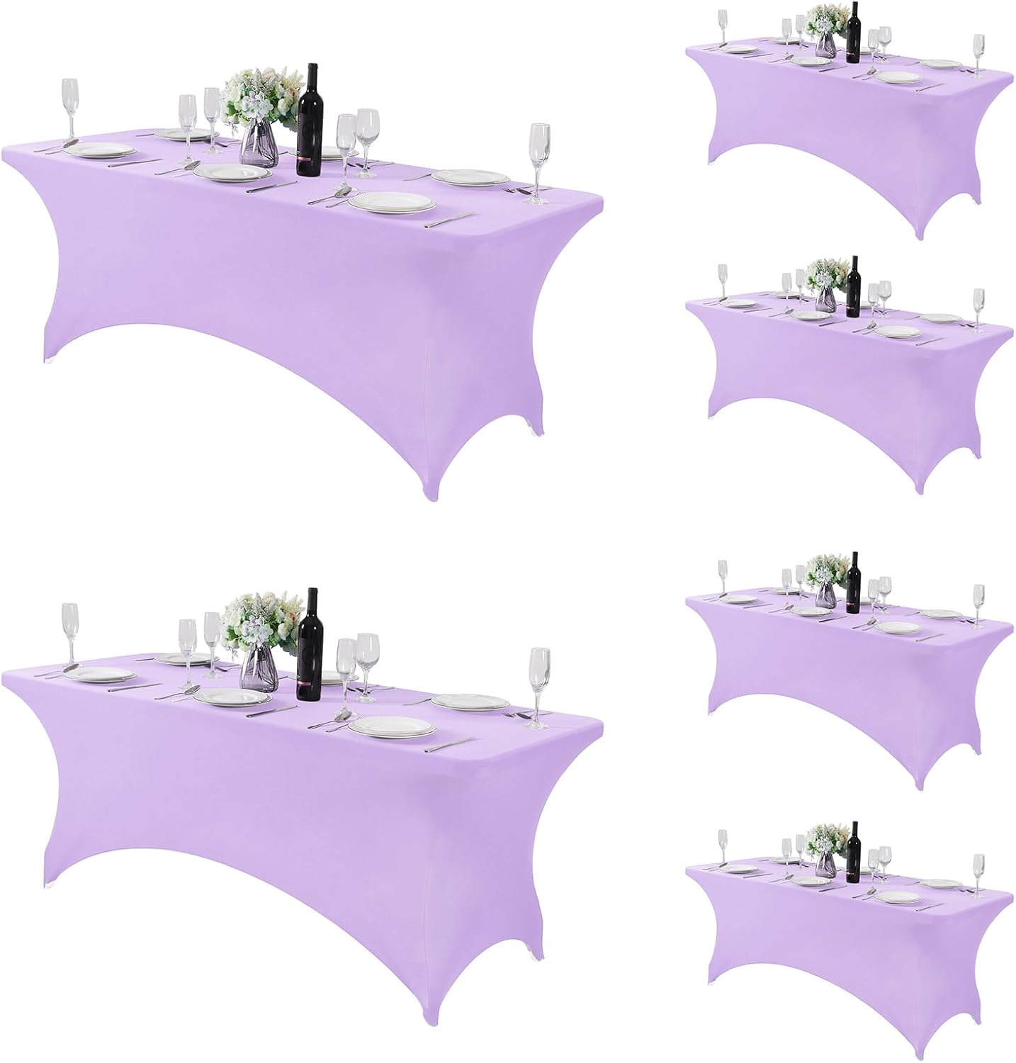 Fokitut 6 Pack Spandex Table Cover for 6FT Table Events