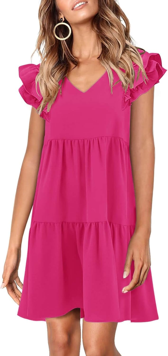 Zwurew Summer Babydoll Dresses for Women 2025 Cute Ruffle Style