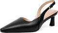 Kitten Heels for Women Black Slingback Pumps - 2.5in Comfort