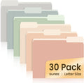 File Folders 30 Pack 8.5 x 11 Manilla Colored Folders - Pastel 6-Color