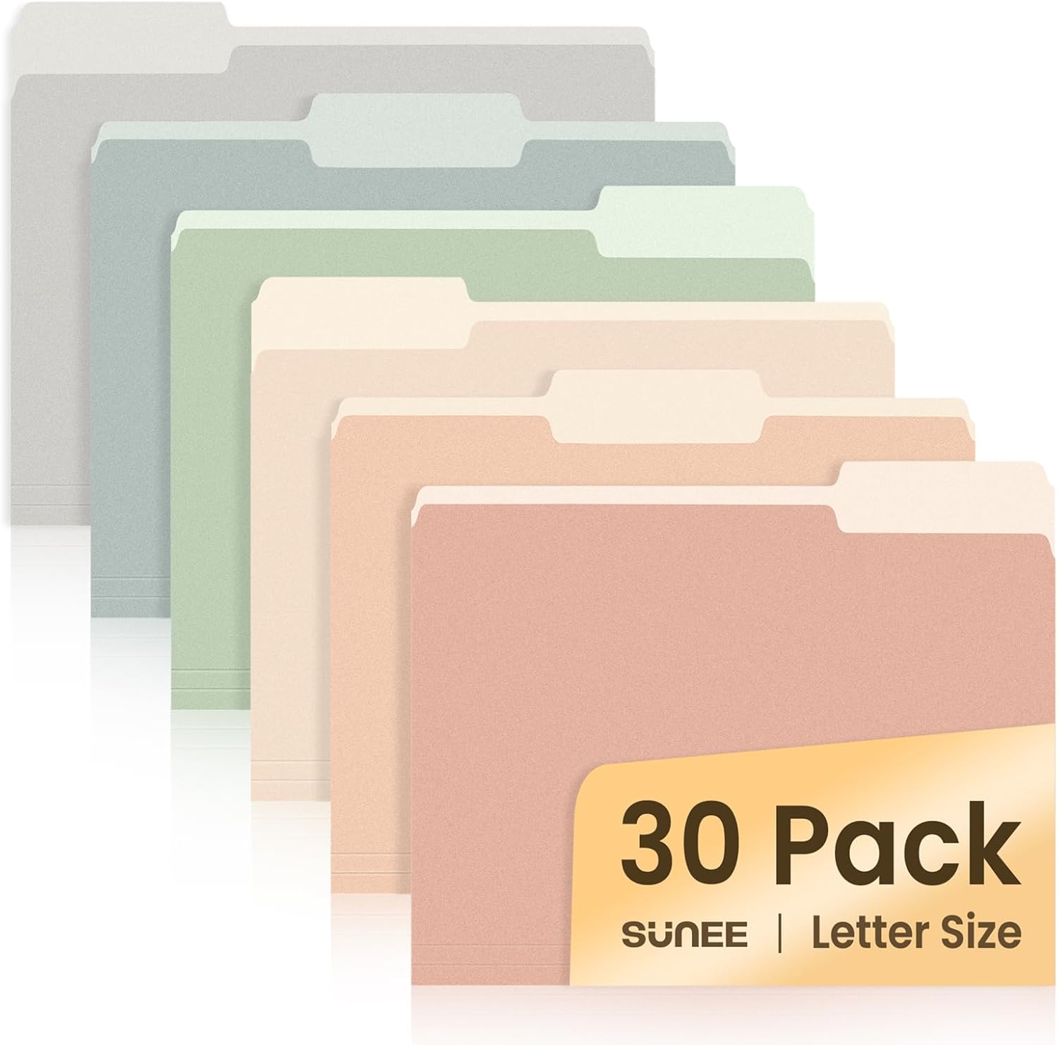 SUNEE 30 Pack Colored File Folders - Organize in Style!