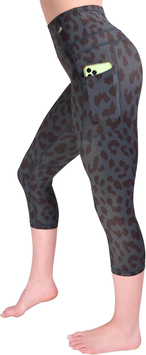 CompressionZ High Waisted Capri Leggings for Women Tummy Control