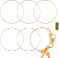 6 Pack Metal Rings for Crafts 24 in Macrame Rings - Gold Wreath Hoops