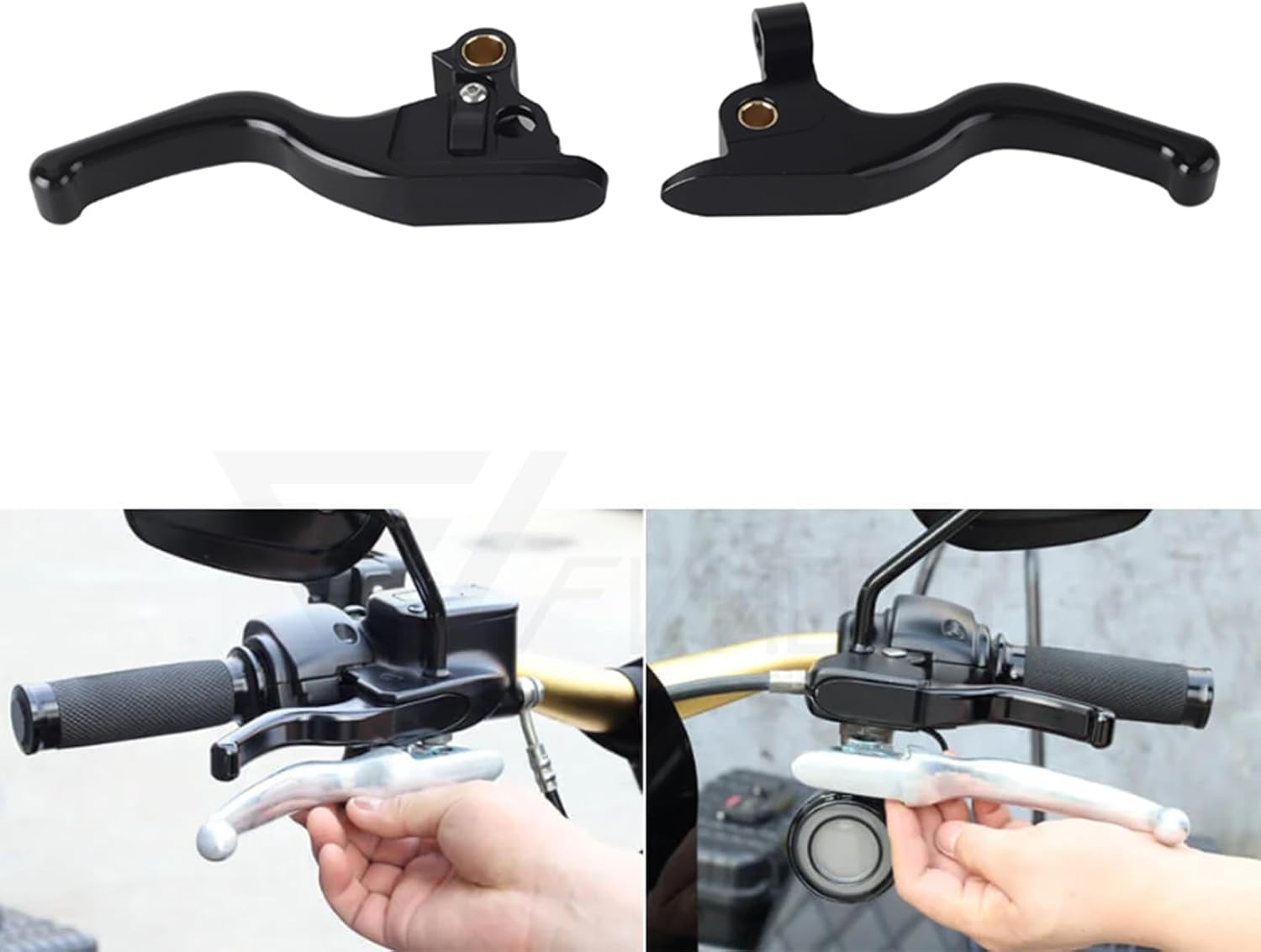 3 Finger 5.9in CNC Shorty Hand Control Lever Kit for Harley