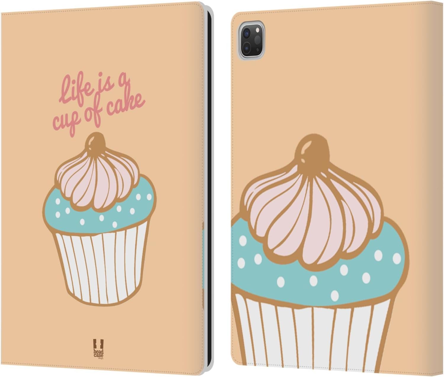 Life is A Cup of Cupcake Leather Wallet Case for iPad Pro 12.9