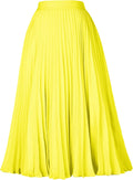 Women High Elastic Waist Pleated Chiffon Midi Skirt - Flowy Fit