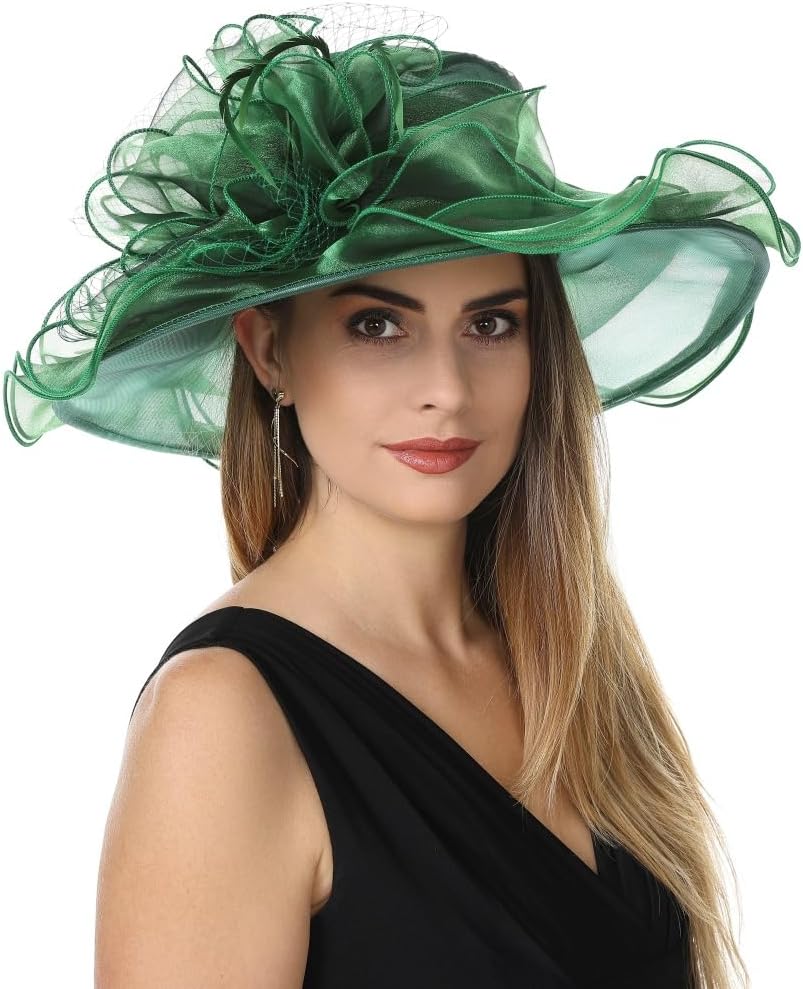 SAFERIN Women's Organza Church Kentucky Derby Fascinator Hat