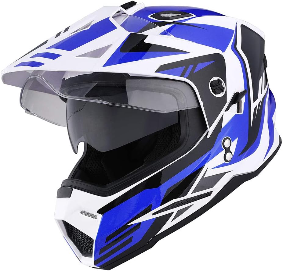 1Storm Dual Sport Motorcycle Helmet with Dual Visor Design