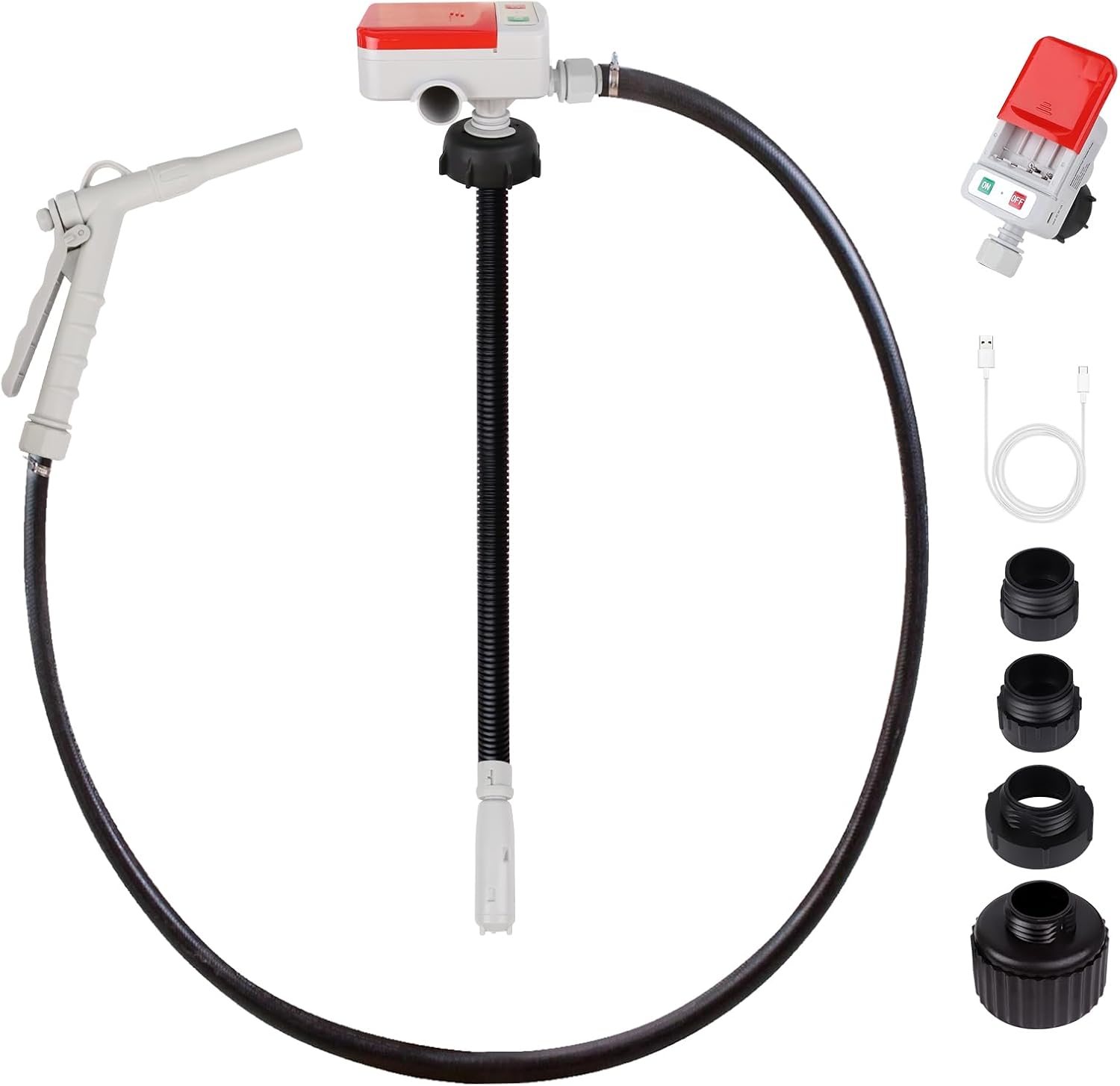 Fuel Transfer Pump with 51in Hose for Easy Liquid Transfer