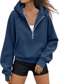 AUTOMET Womens Half Zip Hoodies Fleece Crop Sweatshirt - Warm Everyday