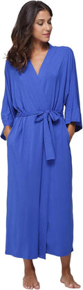 Women's Soft Long Bath Robe Kimono - Comfortable Full Length Robe