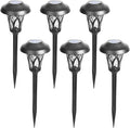 GIGALUMI Solar Lights Outdoor 6 Pack - Warm White Landscape Pathway