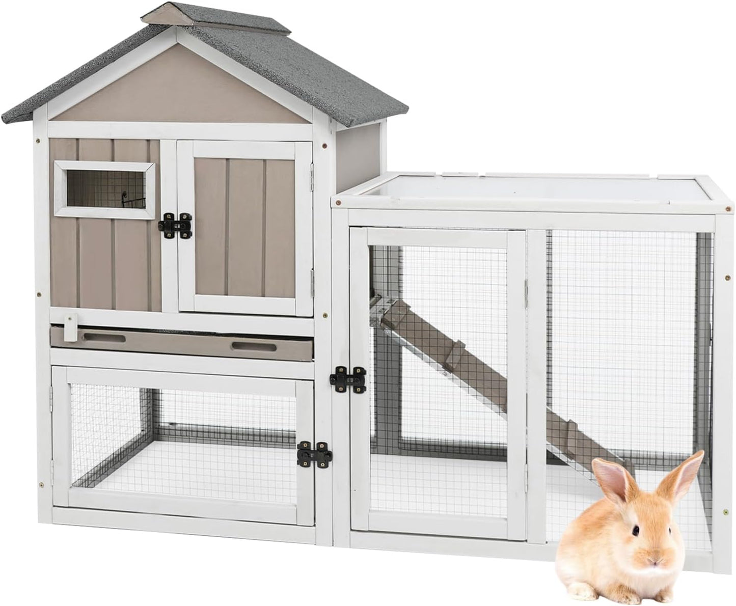 47in Rabbit Hutch Outdoor Chicken Coop for Small Pets