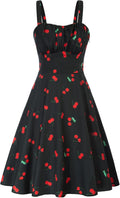 Women's Vintage Sleeveless Floral A-Line Midi Dress - Flattering Flow