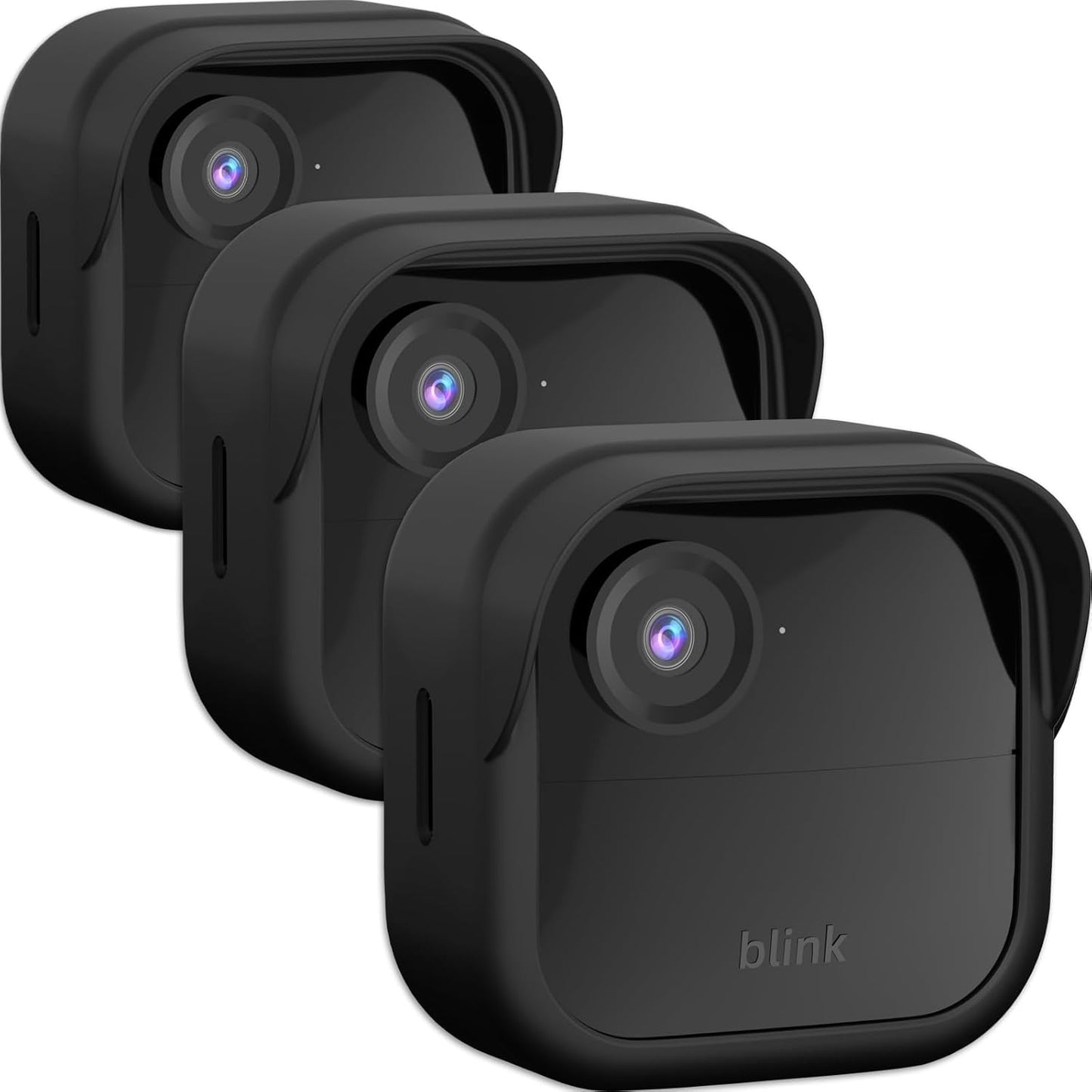 3 Pack Black Silicone Cases for Blink Outdoor 4 - Weatherproof Protection