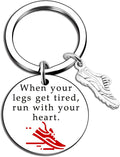 Runner Gifts Men Cross Country Running Keychain - Motivational Token