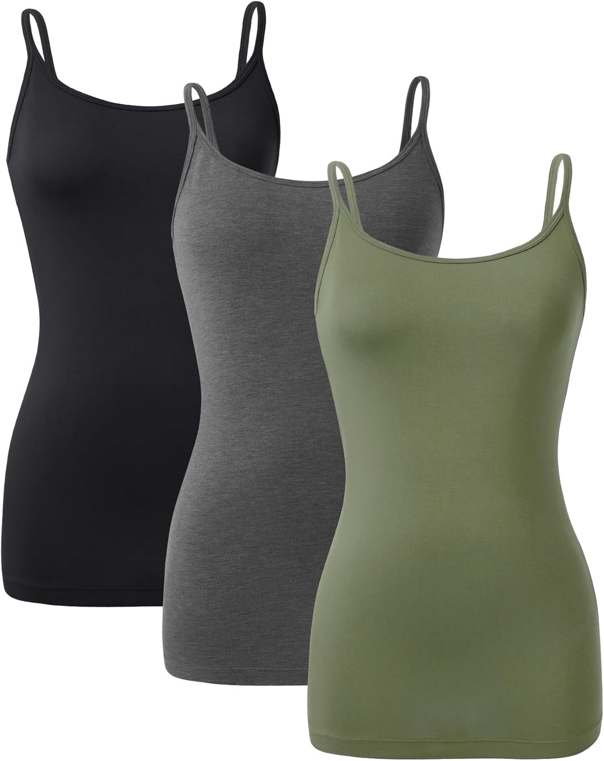 Bamboo Rayon Camisole Tops for Women - Soft & Breathable 3 Pack