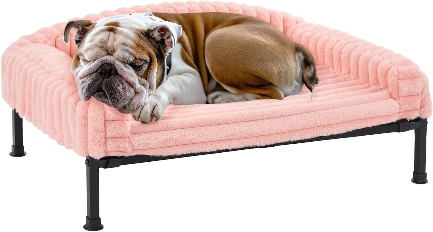 Veehoo Elevated Dog Bed with Bolster Cushion for Small Pets