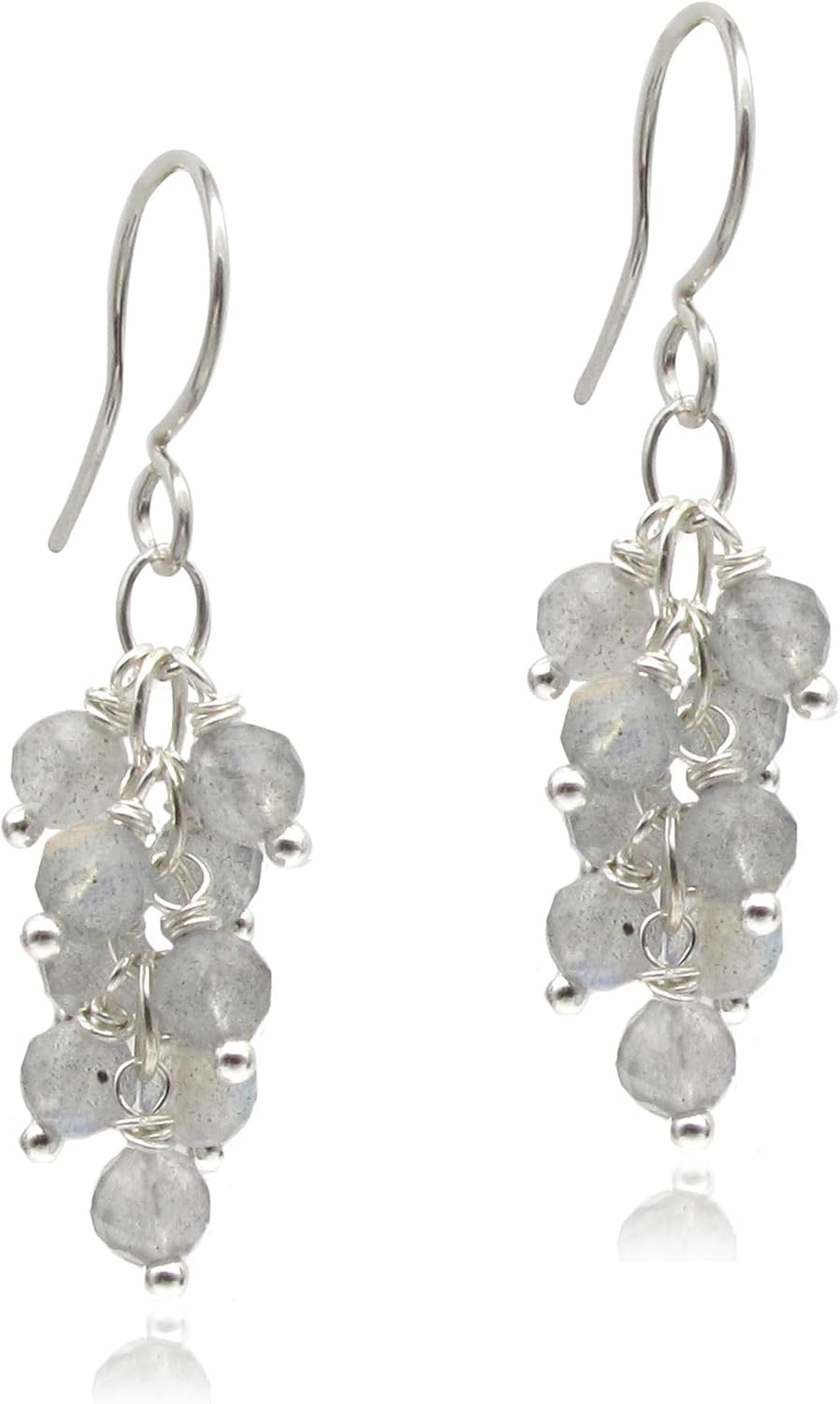 Genuine Gemstone Earrings Cluster Cascade Drop in Gold or Silver