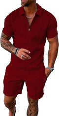 men's short sets outfits for Men - 2 Piece Cotton Blend Tracksuit