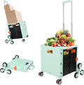 Green Folding Utility Cart with Stair Climbing Wheels - Portable