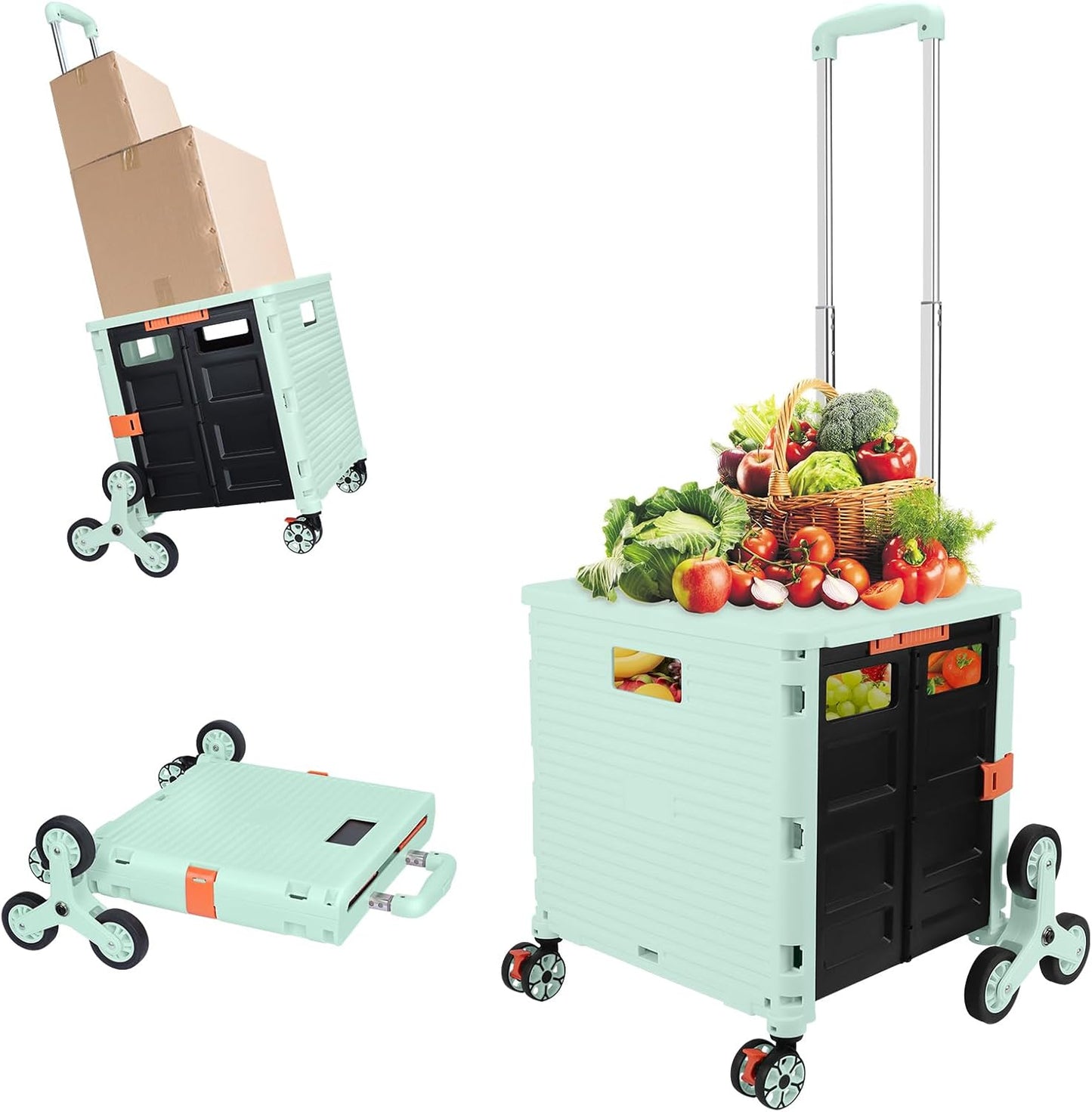 FELICON Folding Utility Cart with Stair Climbing Wheels for Easy Use