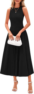 PRETTYGARDEN Spring Casual Midi Dress - Flattering A Line Workwear 4-6