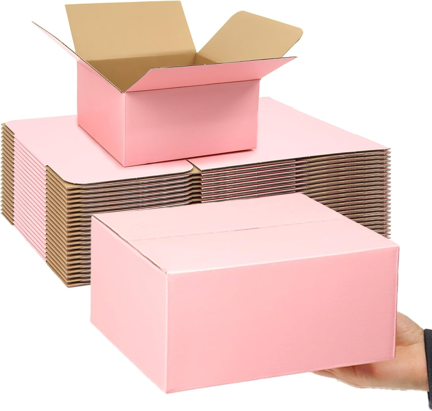 Pink Shipping Boxes Medium 8x8x4 Inches for Small Business Needs