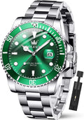Mens Big Face Stainless Steel Dress Watch - Luminous Dial