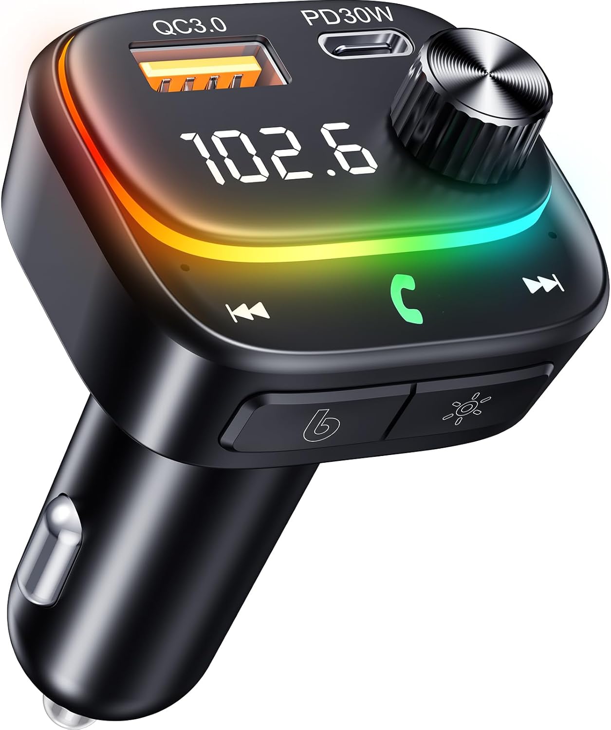 48W PD&QC3.0 Bluetooth Car Adapter - HiFi Sound, Dual Mics