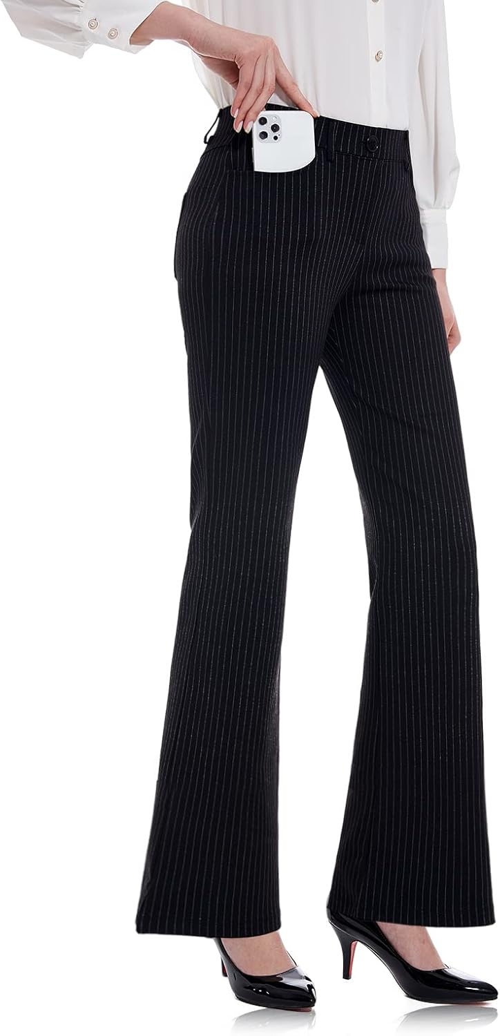 Stretchy Bootcut Dress Pants for Women with Pockets Available