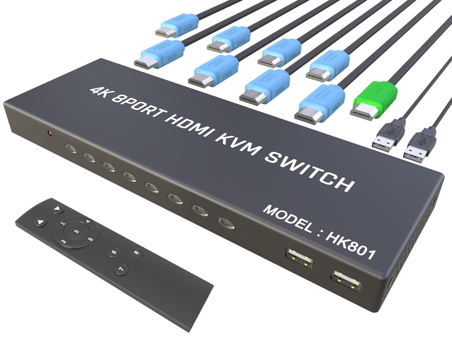 KVM Switch HDMI 8 Port - Share Keyboard Mouse with Ease