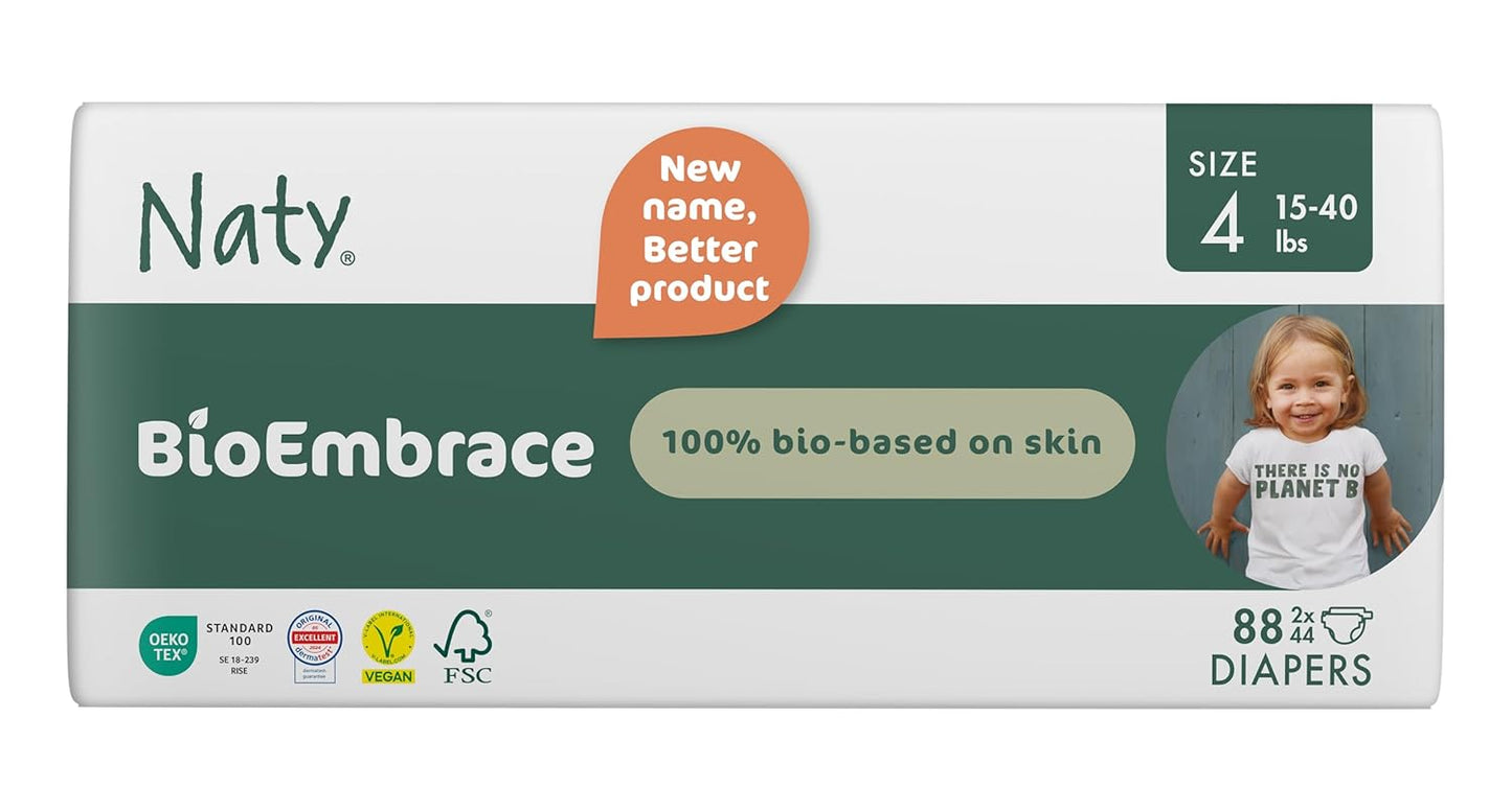 Naty BioEmbrace Baby Diapers Size 4 - 100% Biobased Comfort