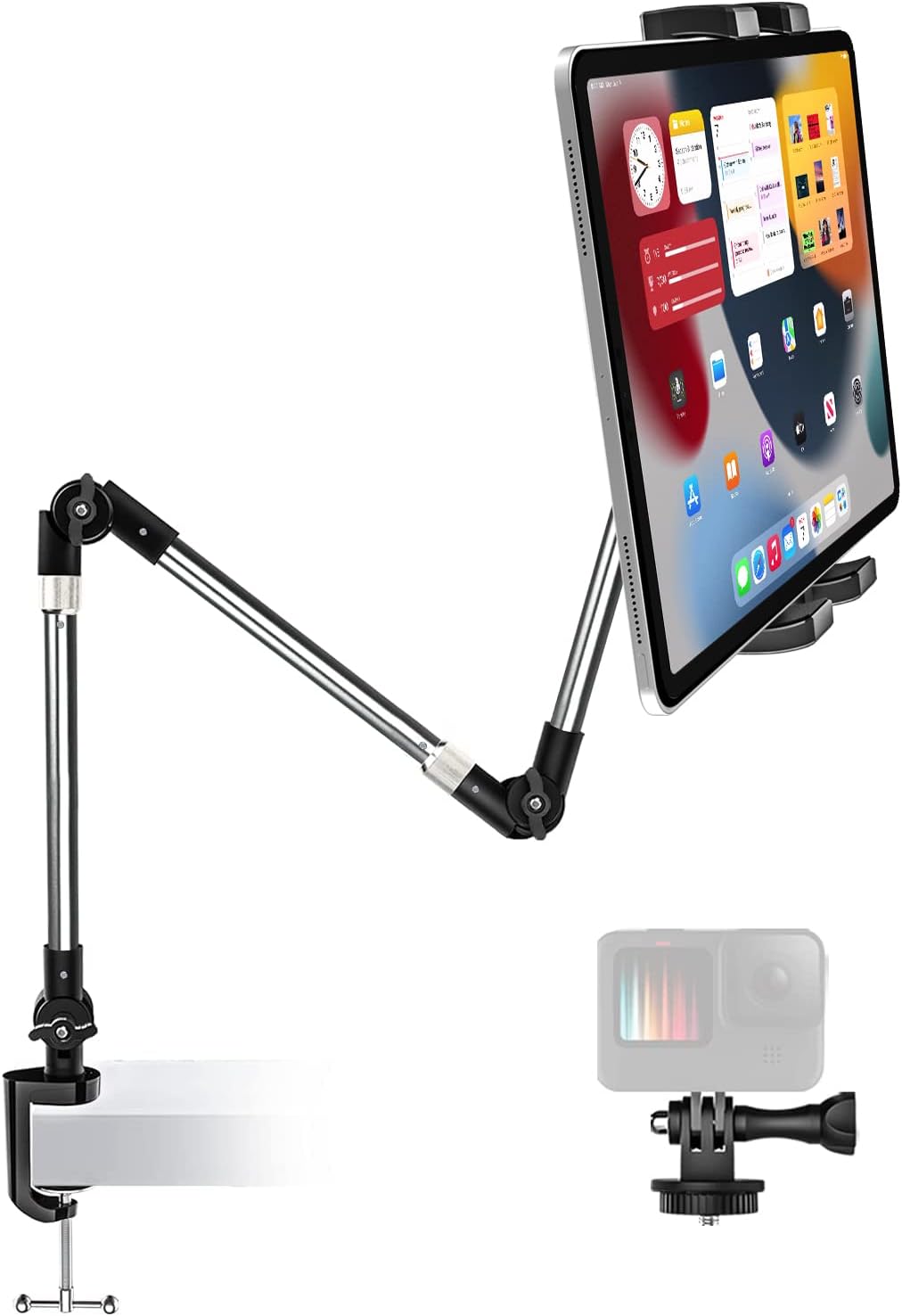 Tablet Holder for Desk Clamp with Adjustable Arm for iPad Pro