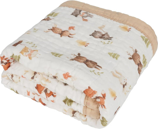 Organic Cotton Muslin Baby Blanket for Snuggling and Swaddling