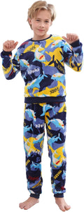 Boys Fleece Pajamas Pullover and Pants Set for Ages 7-16 - Cozy