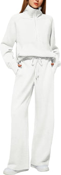 Women's 2 Piece Outfits Lounge Set Oversized Half Zip Sweatshirt ideal