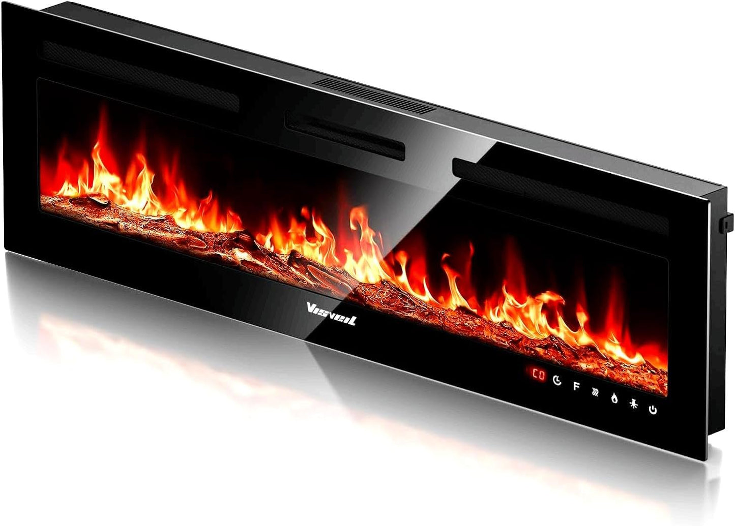 60 Electric Fireplace: Realistic Flames, Remote Control