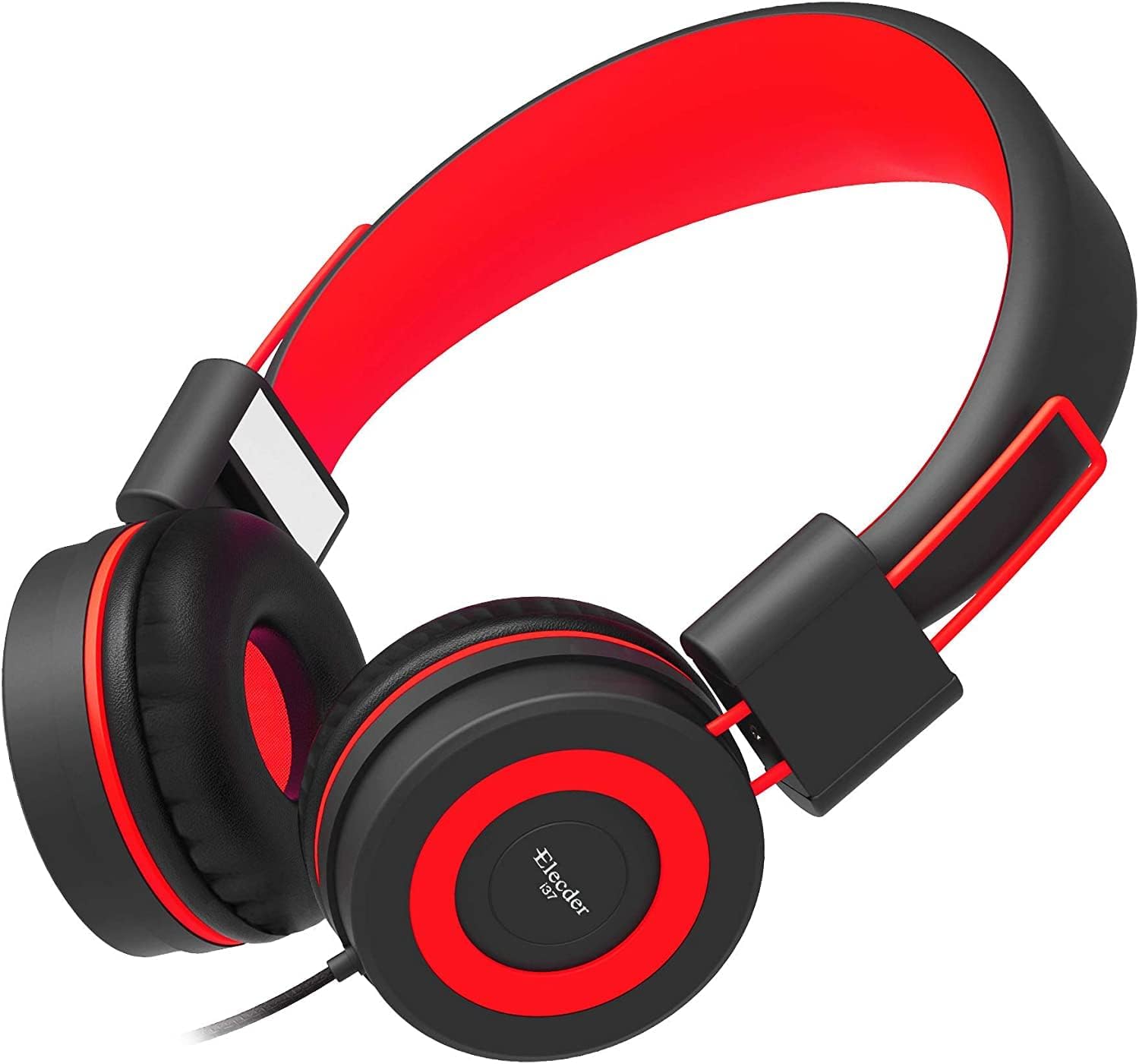 Kids Foldable Headphones by ELECDER - On Ear, 3.5mm Jack, Travel-Friendly