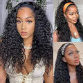 Water Wave Headband Wig Human Hair 26in - Wet & Wavy Natural Look