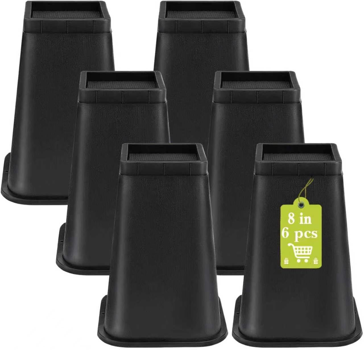 6 Pack Heavy Duty 8 Inch Furniture Risers for Home and Office