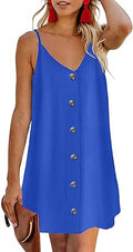 AlvaQ Women Summer Spaghetti Strap Mini Dress for Casual Wear