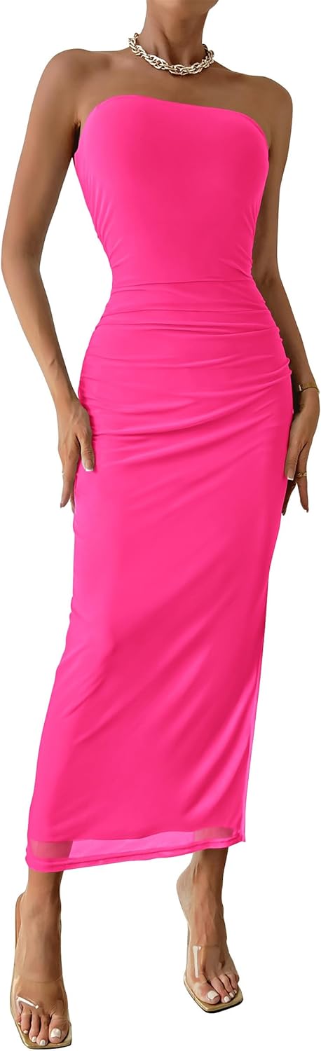 PRETTYGARDEN Women's Summer Maxi Bodycon Dress with Slit