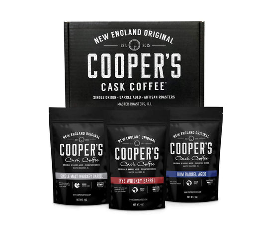 Bourbon Barrel Aged Coffee Whole Bean Set - Unique Gift Idea